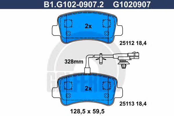 Galfer B1.G102-0907.2 Гальмівні колодки, комплект B1G10209072: Купити в Україні - Добра ціна на EXIST.UA!