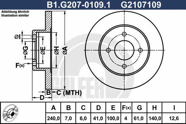 Galfer B1.G207-0109.1 Диск гальмівний задній невентильований B1G20701091: Купити в Україні - Добра ціна на EXIST.UA!