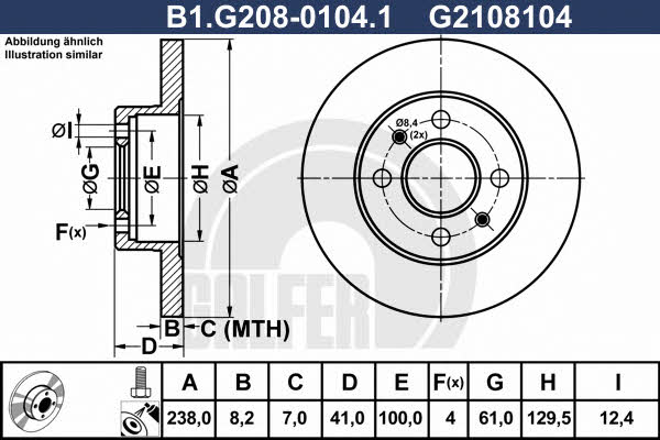 Galfer B1.G208-0104.1 Диск гальмівний передній невентильований B1G20801041: Купити в Україні - Добра ціна на EXIST.UA!