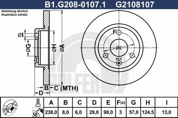 Galfer B1.G208-0107.1 Диск гальмівний передній невентильований B1G20801071: Купити в Україні - Добра ціна на EXIST.UA!