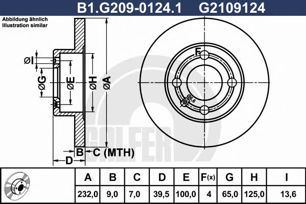 Galfer B1.G209-0124.1 Диск гальмівний задній невентильований B1G20901241: Купити в Україні - Добра ціна на EXIST.UA!