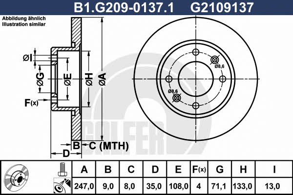 Galfer B1.G209-0137.1 Диск гальмівний задній невентильований B1G20901371: Купити в Україні - Добра ціна на EXIST.UA!