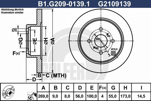 Galfer B1.G209-0139.1 Диск гальмівний задній невентильований B1G20901391: Купити в Україні - Добра ціна на EXIST.UA!