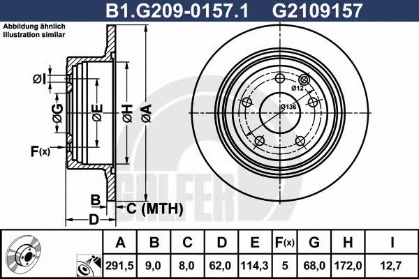 Galfer B1.G209-0157.1 Диск гальмівний задній невентильований B1G20901571: Купити в Україні - Добра ціна на EXIST.UA!