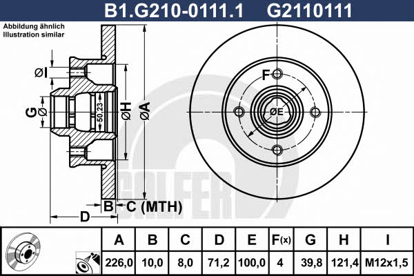 Galfer B1.G210-0111.1 Диск гальмівний задній невентильований B1G21001111: Купити в Україні - Добра ціна на EXIST.UA!