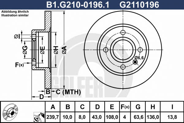 Galfer B1.G210-0196.1 Диск гальмівний передній невентильований B1G21001961: Приваблива ціна - Купити в Україні на EXIST.UA!