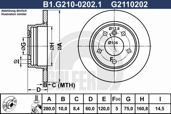 Galfer B1.G210-0202.1 Диск гальмівний задній невентильований B1G21002021: Купити в Україні - Добра ціна на EXIST.UA!