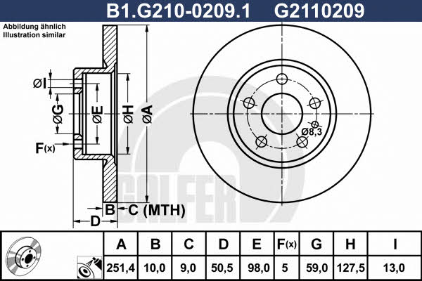 Galfer B1.G210-0209.1 Диск гальмівний задній невентильований B1G21002091: Купити в Україні - Добра ціна на EXIST.UA!