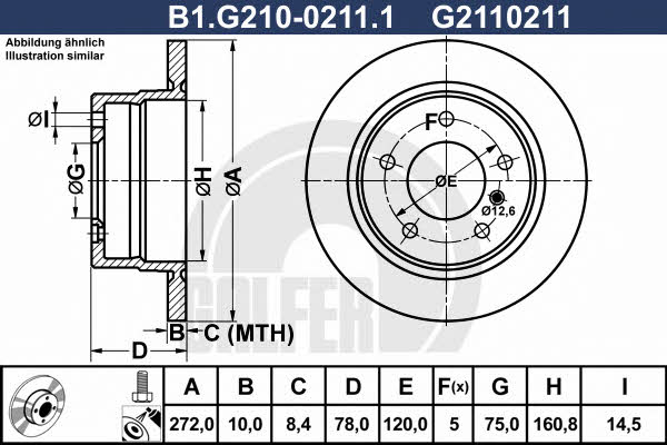 Galfer B1.G210-0211.1 Диск гальмівний задній невентильований B1G21002111: Купити в Україні - Добра ціна на EXIST.UA!