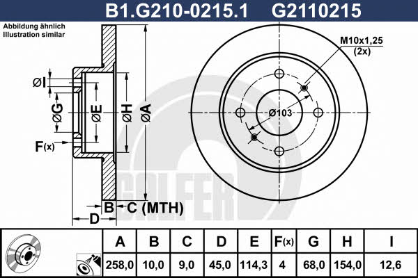 Galfer B1.G210-0215.1 Диск гальмівний задній невентильований B1G21002151: Купити в Україні - Добра ціна на EXIST.UA!