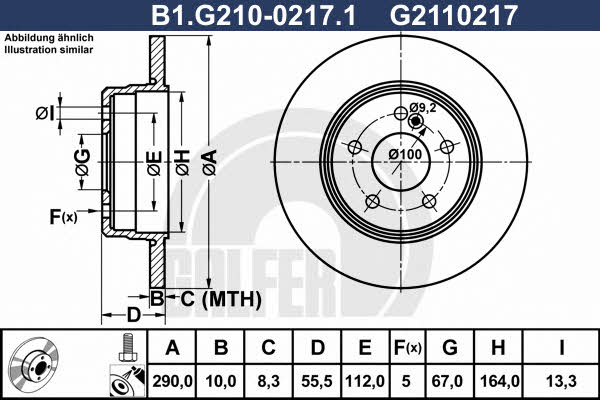 Galfer B1.G210-0217.1 Диск гальмівний задній невентильований B1G21002171: Купити в Україні - Добра ціна на EXIST.UA!