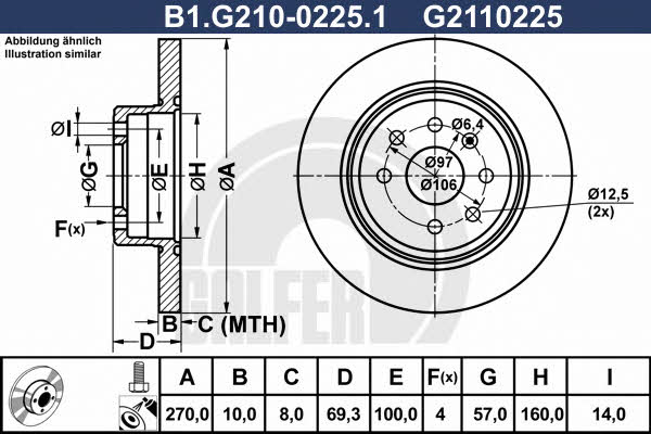 Galfer B1.G210-0225.1 Диск гальмівний задній невентильований B1G21002251: Купити в Україні - Добра ціна на EXIST.UA!