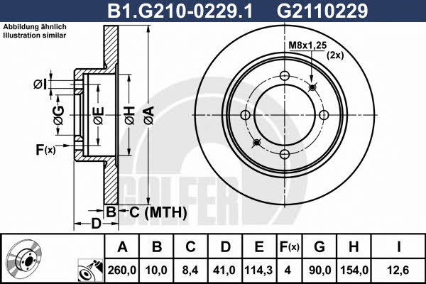 Galfer B1.G210-0229.1 Диск гальмівний задній невентильований B1G21002291: Купити в Україні - Добра ціна на EXIST.UA!