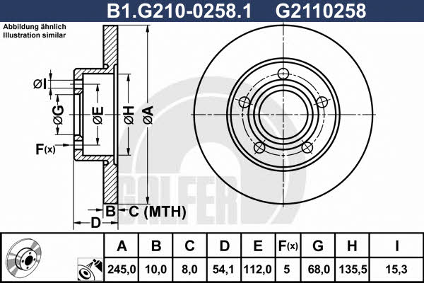 Galfer B1.G210-0258.1 Диск гальмівний задній невентильований B1G21002581: Купити в Україні - Добра ціна на EXIST.UA!