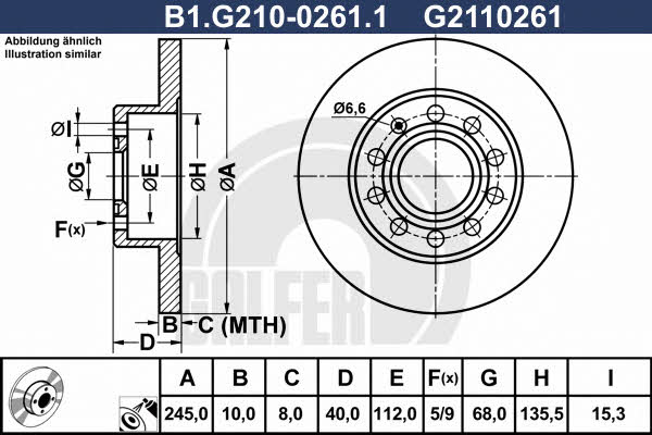 Galfer B1.G210-0261.1 Диск гальмівний задній невентильований B1G21002611: Купити в Україні - Добра ціна на EXIST.UA!