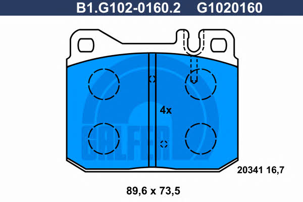 Galfer B1.G102-0160.2 Гальмівні колодки, комплект B1G10201602: Купити в Україні - Добра ціна на EXIST.UA!