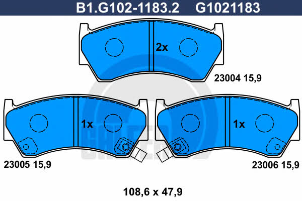 Galfer B1.G102-1183.2 Гальмівні колодки, комплект B1G10211832: Купити в Україні - Добра ціна на EXIST.UA!