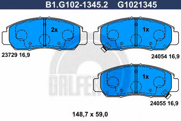 Galfer B1.G102-1345.2 Гальмівні колодки, комплект B1G10213452: Купити в Україні - Добра ціна на EXIST.UA!