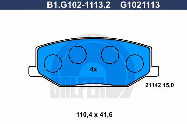 Galfer B1.G102-1113.2 Гальмівні колодки, комплект B1G10211132: Купити в Україні - Добра ціна на EXIST.UA!