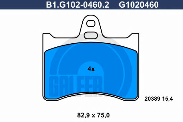 Galfer B1.G102-0460.2 Гальмівні колодки, комплект B1G10204602: Купити в Україні - Добра ціна на EXIST.UA!