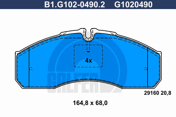Galfer B1.G102-0490.2 Гальмівні колодки, комплект B1G10204902: Купити в Україні - Добра ціна на EXIST.UA!