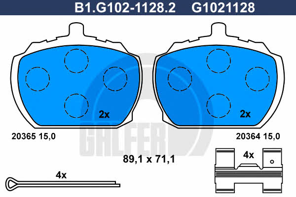 Galfer B1.G102-1128.2 Гальмівні колодки, комплект B1G10211282: Купити в Україні - Добра ціна на EXIST.UA!