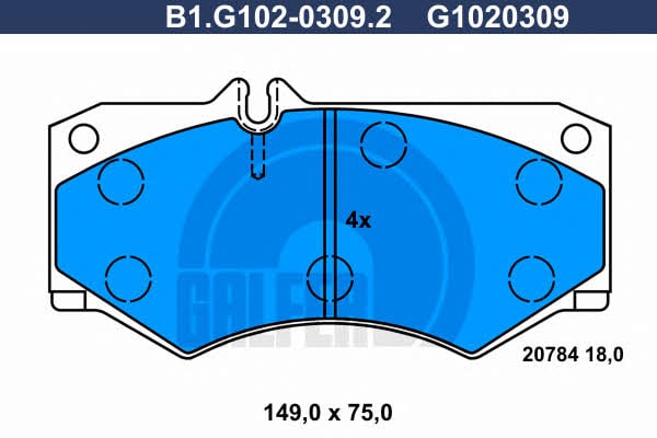 Galfer B1.G102-0309.2 Гальмівні колодки, комплект B1G10203092: Купити в Україні - Добра ціна на EXIST.UA!