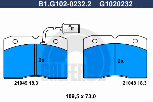 Galfer B1.G102-0232.2 Гальмівні колодки, комплект B1G10202322: Купити в Україні - Добра ціна на EXIST.UA!