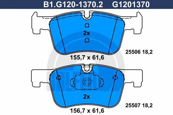 Galfer B1.G120-1370.2 Гальмівні колодки, комплект B1G12013702: Купити в Україні - Добра ціна на EXIST.UA!