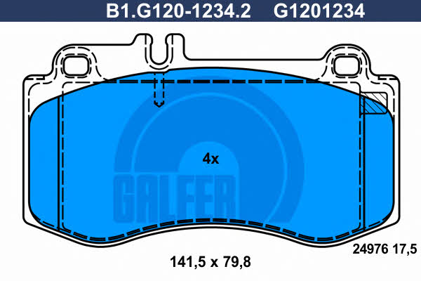 Galfer B1.G120-1234.2 Гальмівні колодки, комплект B1G12012342: Купити в Україні - Добра ціна на EXIST.UA!
