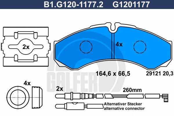 Galfer B1.G120-1177.2 Гальмівні колодки, комплект B1G12011772: Купити в Україні - Добра ціна на EXIST.UA!