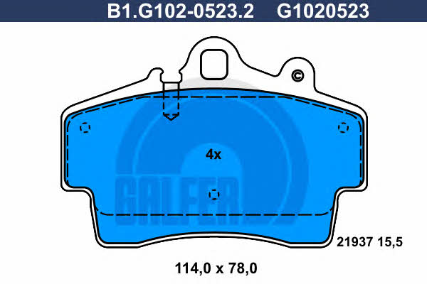 Galfer B1.G102-0523.2 Гальмівні колодки, комплект B1G10205232: Купити в Україні - Добра ціна на EXIST.UA!