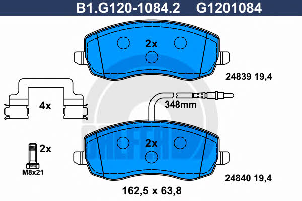 Galfer B1.G120-1084.2 Гальмівні колодки, комплект B1G12010842: Купити в Україні - Добра ціна на EXIST.UA!