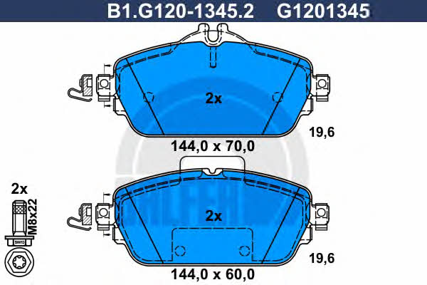 Galfer B1.G120-1345.2 Гальмівні колодки, комплект B1G12013452: Купити в Україні - Добра ціна на EXIST.UA!
