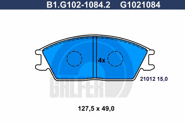 Galfer B1.G102-1084.2 Гальмівні колодки, комплект B1G10210842: Купити в Україні - Добра ціна на EXIST.UA!