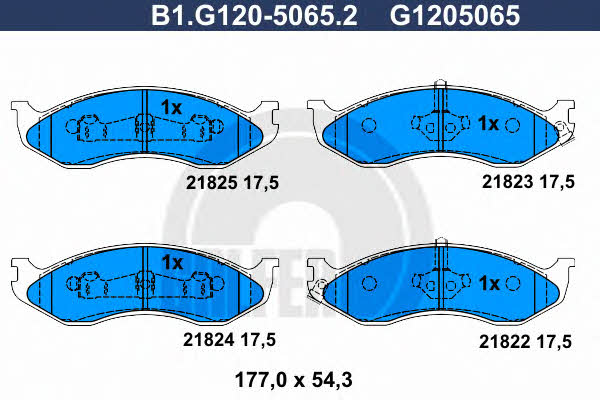 Galfer B1.G120-5065.2 Гальмівні колодки, комплект B1G12050652: Купити в Україні - Добра ціна на EXIST.UA!