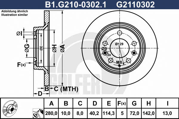 Galfer B1.G210-0302.1 Диск гальмівний задній невентильований B1G21003021: Купити в Україні - Добра ціна на EXIST.UA!