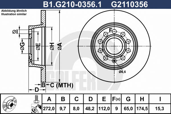 Galfer B1.G210-0356.1 Диск гальмівний задній невентильований B1G21003561: Купити в Україні - Добра ціна на EXIST.UA!