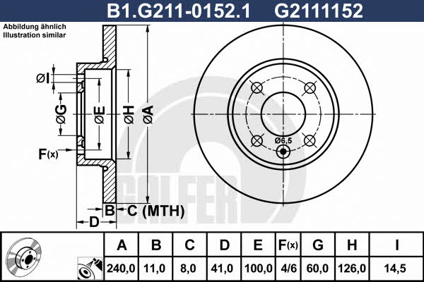 Galfer B1.G211-0152.1 Диск гальмівний передній невентильований B1G21101521: Купити в Україні - Добра ціна на EXIST.UA!