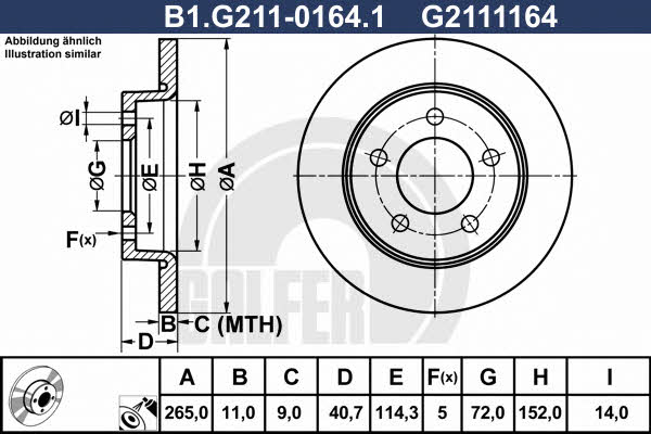 Galfer B1.G211-0164.1 Диск гальмівний задній невентильований B1G21101641: Купити в Україні - Добра ціна на EXIST.UA!