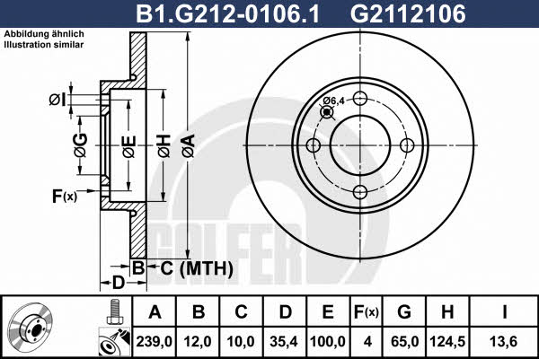 Galfer B1.G212-0106.1 Диск гальмівний передній невентильований B1G21201061: Купити в Україні - Добра ціна на EXIST.UA!