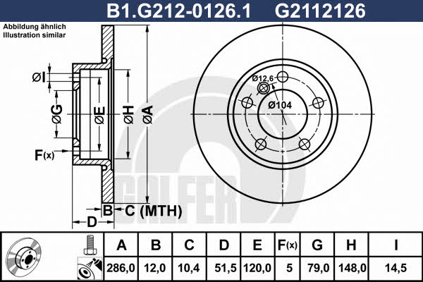 Galfer B1.G212-0126.1 Диск гальмівний передній невентильований B1G21201261: Купити в Україні - Добра ціна на EXIST.UA!