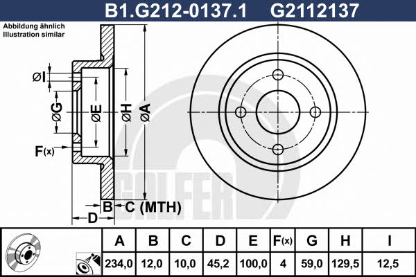 Galfer B1.G212-0137.1 Диск гальмівний передній невентильований B1G21201371: Купити в Україні - Добра ціна на EXIST.UA!