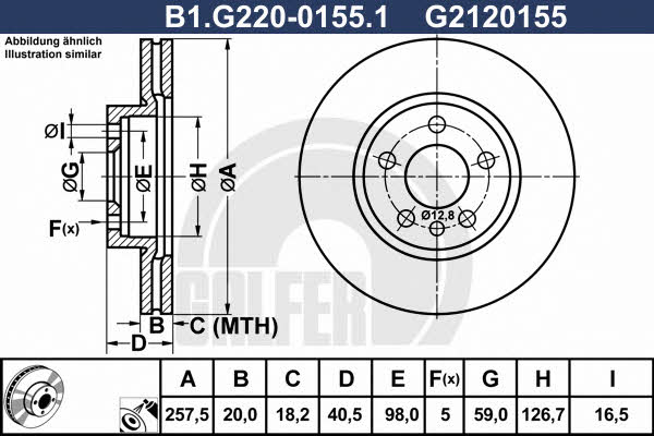 Galfer B1.G220-0155.1 Диск гальмівний передній вентильований B1G22001551: Купити в Україні - Добра ціна на EXIST.UA!