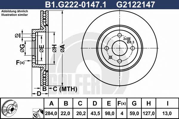 Galfer B1.G222-0147.1 Диск гальмівний передній вентильований B1G22201471: Купити в Україні - Добра ціна на EXIST.UA!