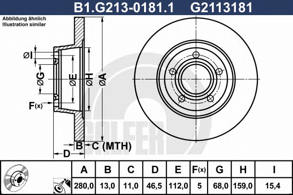 Galfer B1.G213-0181.1 Диск гальмівний передній невентильований B1G21301811: Купити в Україні - Добра ціна на EXIST.UA!