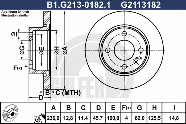 Galfer B1.G213-0182.1 Диск гальмівний передній невентильований B1G21301821: Купити в Україні - Добра ціна на EXIST.UA!