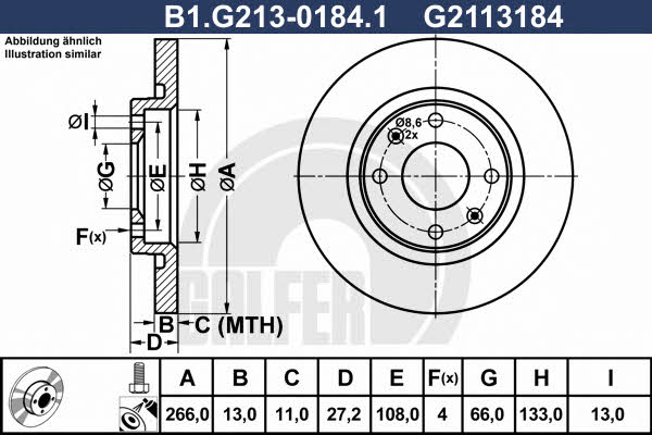 Galfer B1.G213-0184.1 Диск гальмівний передній невентильований B1G21301841: Купити в Україні - Добра ціна на EXIST.UA!