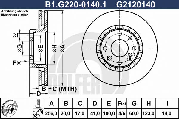 Galfer B1.G220-0140.1 Диск гальмівний передній вентильований B1G22001401: Купити в Україні - Добра ціна на EXIST.UA!