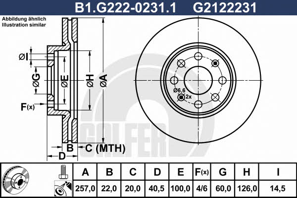 Galfer B1.G222-0231.1 Диск гальмівний передній вентильований B1G22202311: Купити в Україні - Добра ціна на EXIST.UA!